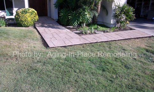 Custom sloped entry to front door for wheelchair access