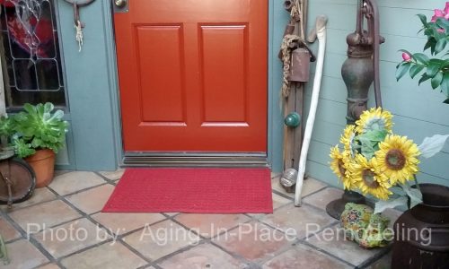 BEFORE the custom fabricated entryway handrail