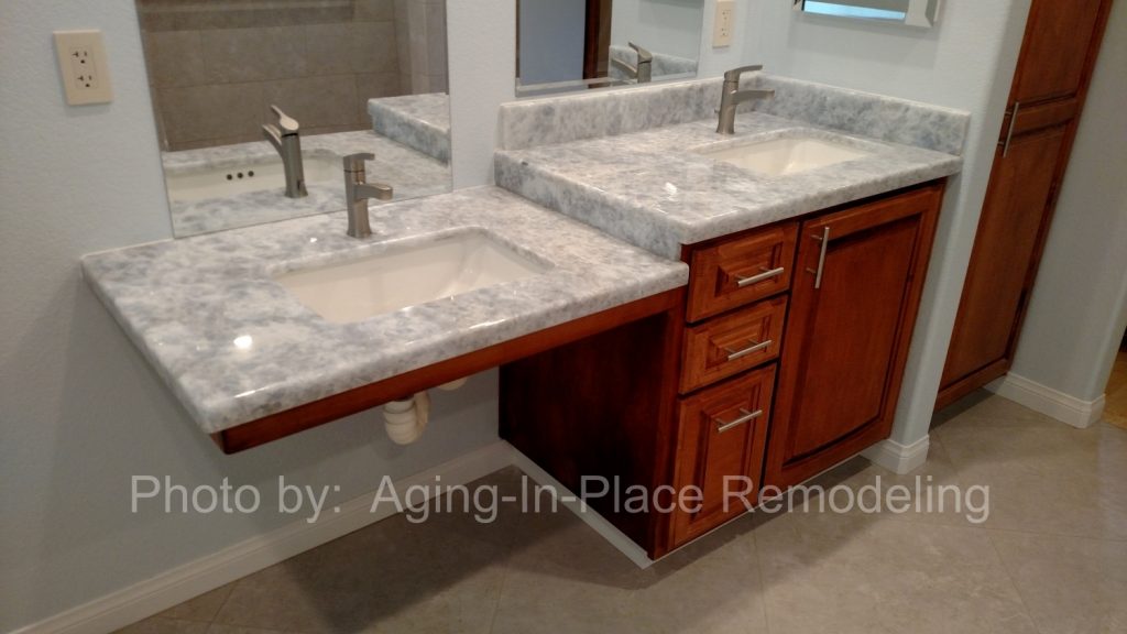 handicapped accessible bathroom sink counter