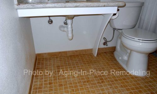Roll Under sink for wheelchair accessibility