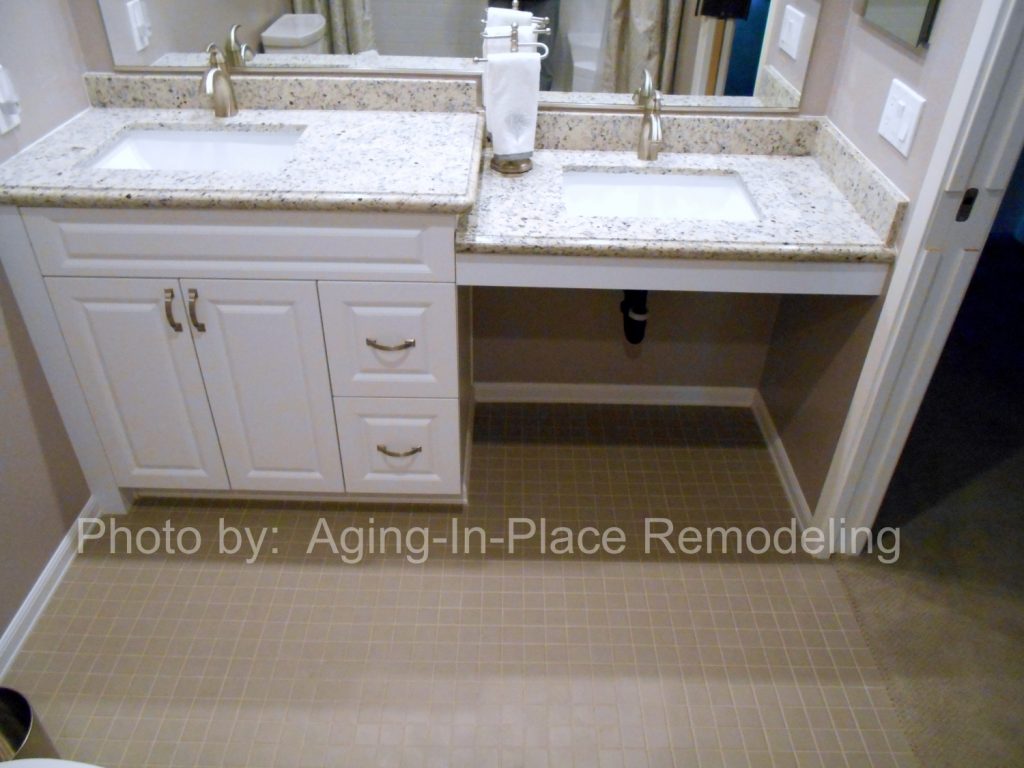 Accessible Sink Aging In Place Remodeling, Handicap Bathroom Sinks