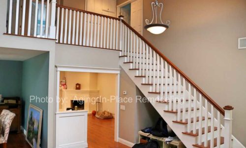 A rebuilt custom staircase