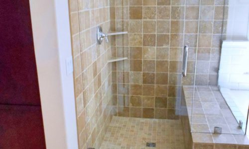 Tile Barrier Free Shower Remodel, no threshold, roll in shower, Aging-In-Place Remodeling, accessible renovations