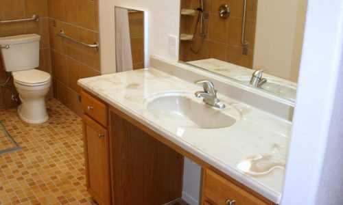 Accessible Bathroom Remodel with Wheelchair Sink