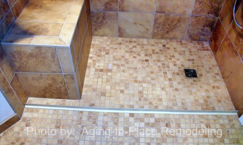 Barrier Free Shower Remodel, roll in wheelchair shower