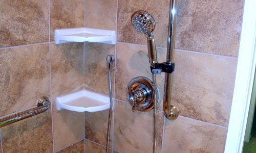Barrier Free Shower Remodel with grab bars