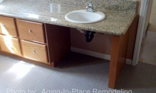Wheelchair Accessible Bathroom Remodel with Roll Under Sink