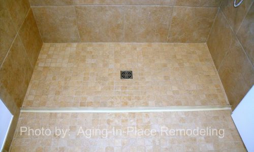 Wheelchair Accessible Roll In Shower custom tile
