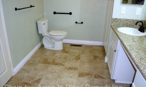 Barrier Free Bathroom Remodel with Roll Under Sink