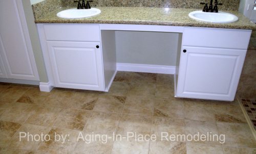 Barrier Free Bathroom Remodel with Roll Under Sink