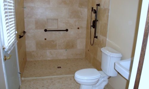 Barrier Free Bathroom Remodel with Roll In Shower