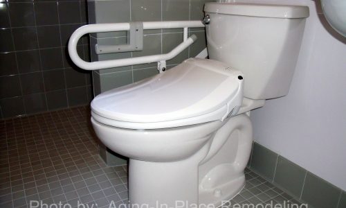 Accessible Bathroom Remodel with Fold Up Safety Rails