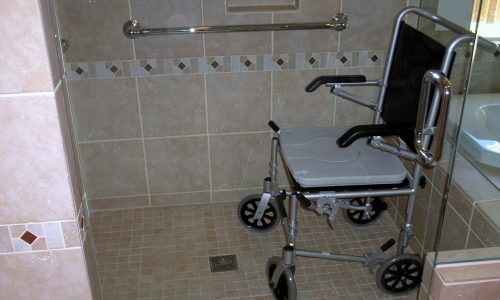 Wheelchair Accessible Shower Remodel with Grab Bars