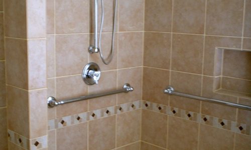 Wheelchair Accessible Shower Remodel with Grab Bars