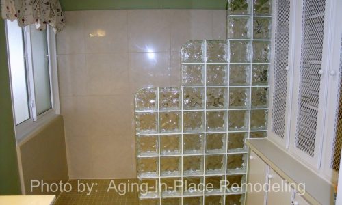 Wheelchair accessible shower with Grab bars