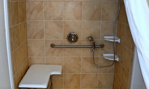 Accessible Bathroom Remodel with Fold-Up Shower Bench