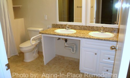 Wheelchair Accessible Bathroom Remodel with Roll Under Sink