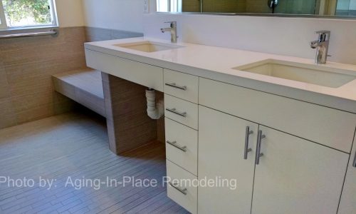 Wheelchair Accessible Bathroom Remodel with Roll Under Sink