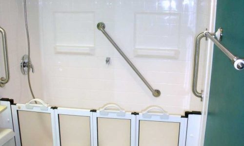 Best Bath Fiberglass Roll-In Shower for wheelchair accessible shower with folding doors