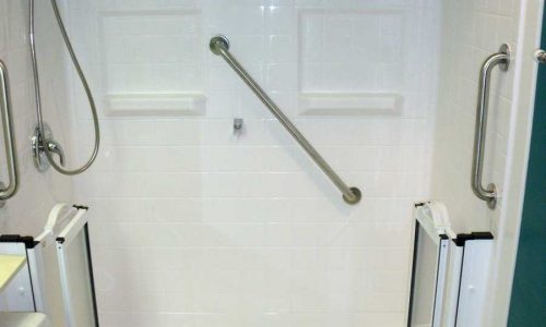 Best Bath Fiberglass Roll-In Shower with folding doors