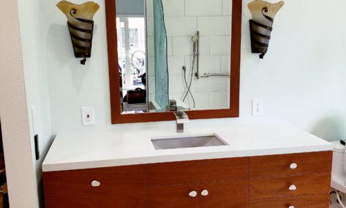 Master Bathroom Remodel with Floating Vanity & Custom Tile